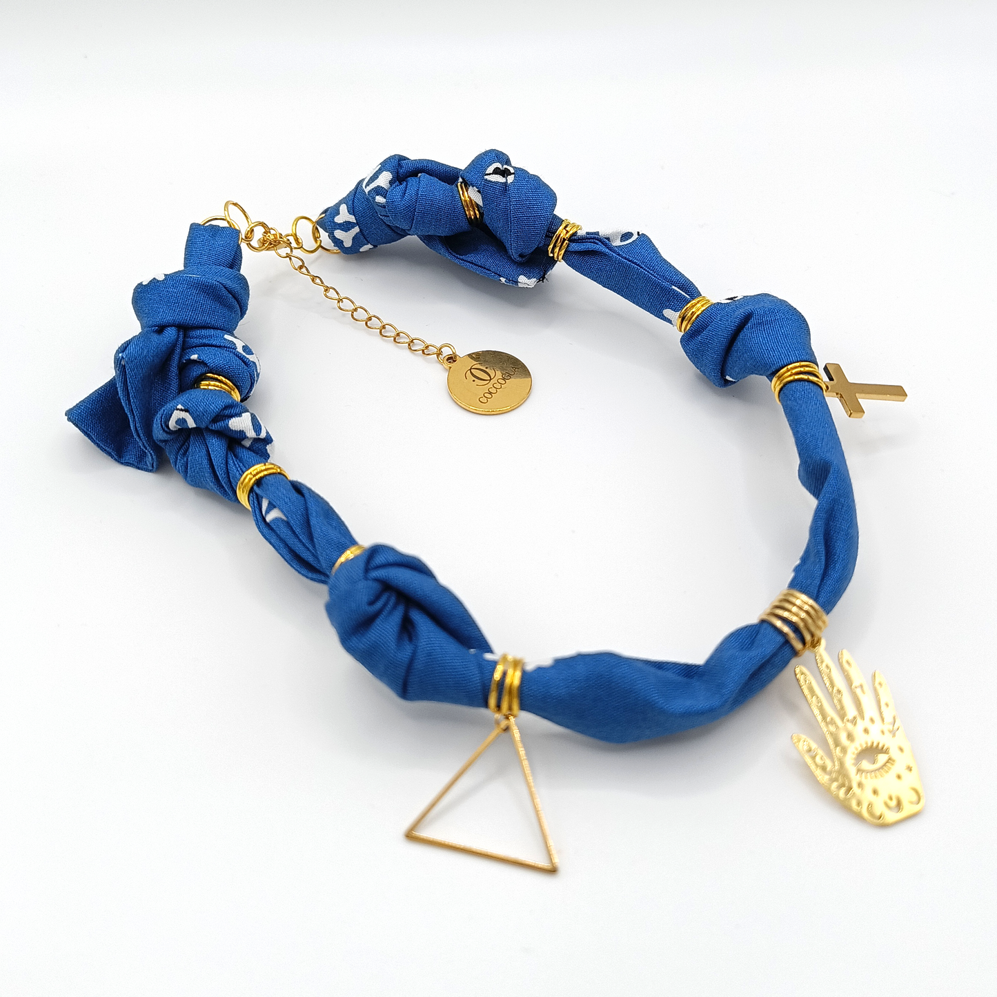 COLLAR BANDANA SKULLS AZUL