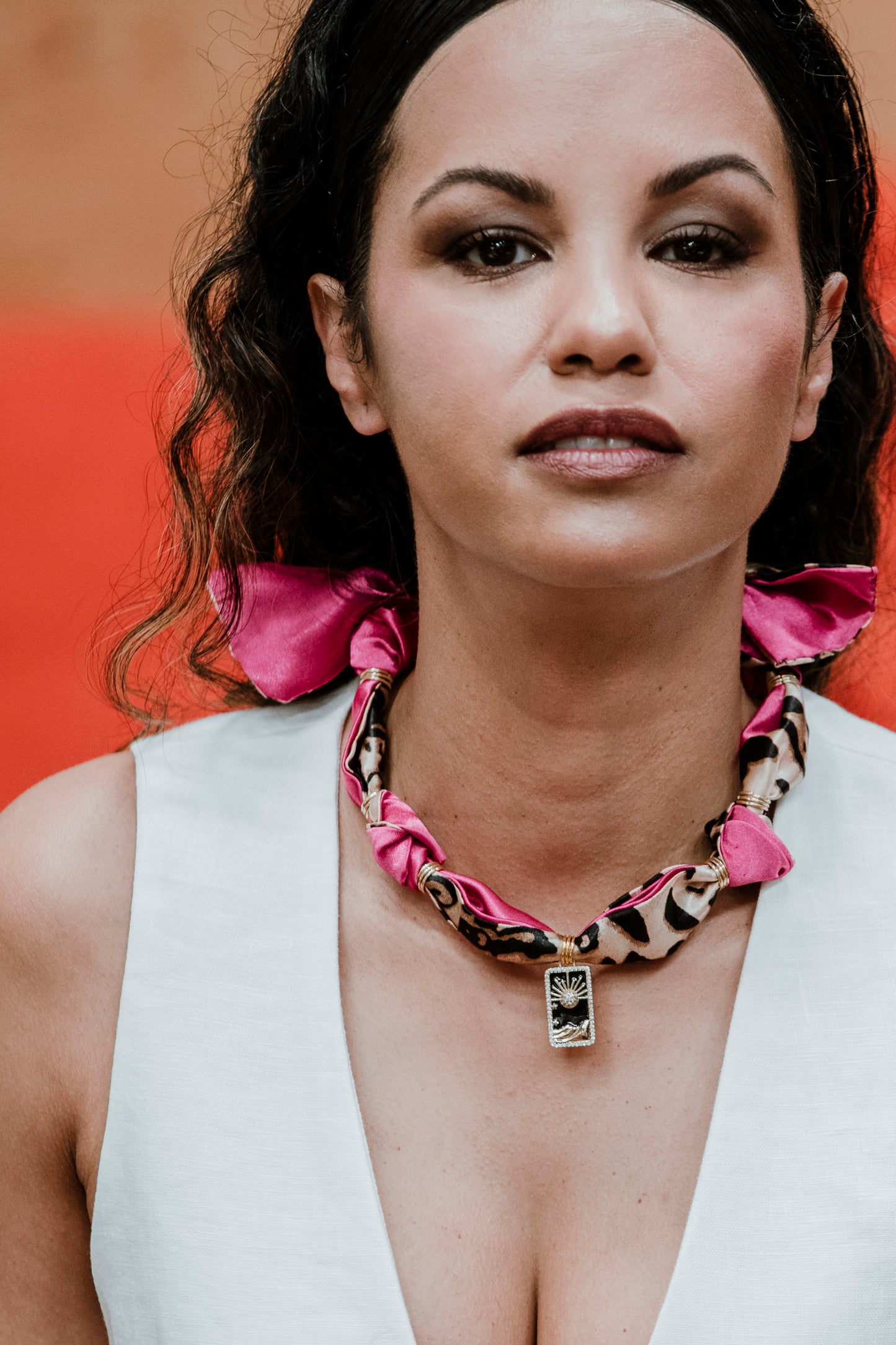 COLLAR BANDANA ANIMAL PRINT FUCSIA