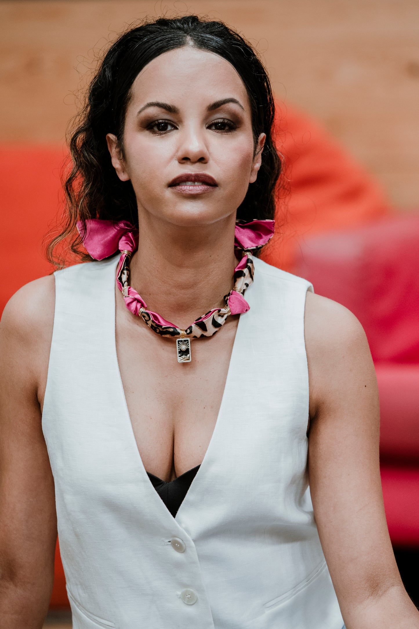 COLLAR BANDANA ANIMAL PRINT FUCSIA