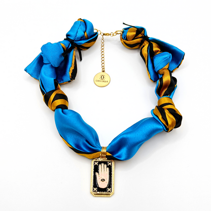 COLLAR BANDANA ANIMAL PRINT TURQUESA