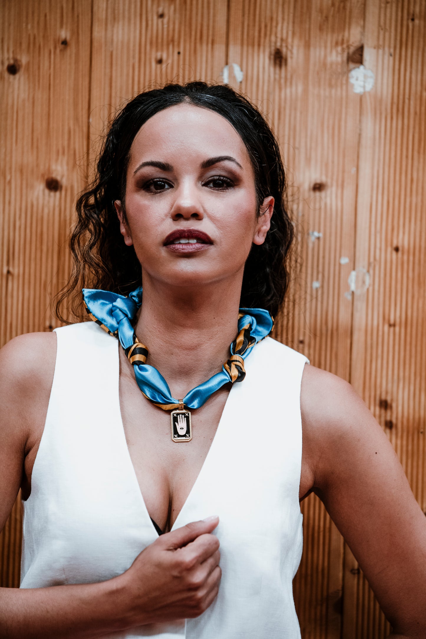 COLLAR BANDANA ANIMAL PRINT TURQUESA